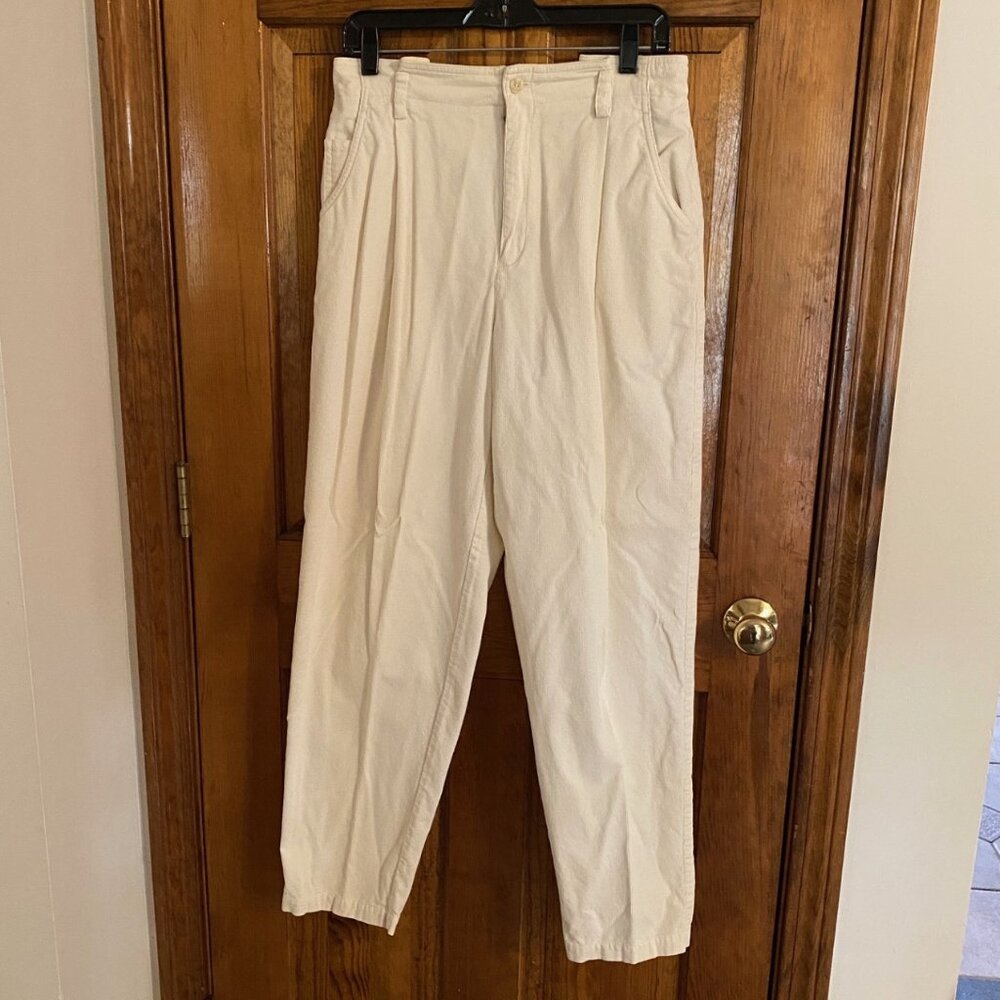 Liz Claiborne Lizsport Winter White Cotton Corduroy Pants - 12